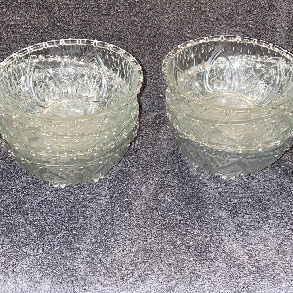 Eight EUC Glass Candy \ Nut Bowls